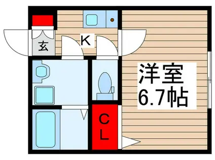 エスコート松戸新田(1K/3階)の間取り写真