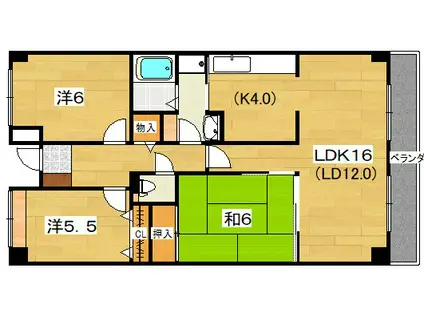PHOENIX COURT交野II 南棟(3LDK/2階)の間取り写真