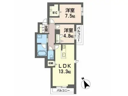 TAGAWA(2LDK/2階)の間取り写真