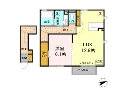 メゾンコーヨー(1LDK/2階)の間取り写真