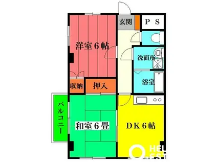 多摩平ビルマンション(2DK/2階)の間取り写真