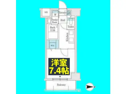 プレイズシード名古屋亀島(1K/1階)の間取り写真