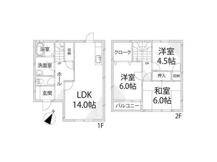 シャトー仏蘭西(3LDK/1階)の間取り写真