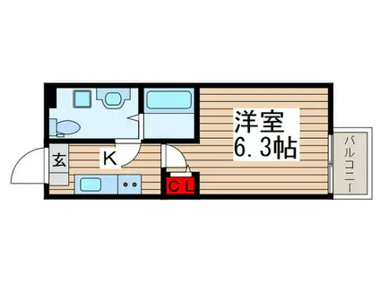 グレイス北松戸(1K/1階)の間取り写真
