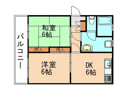 第一イワキンビル(2DK/3階)の間取り写真