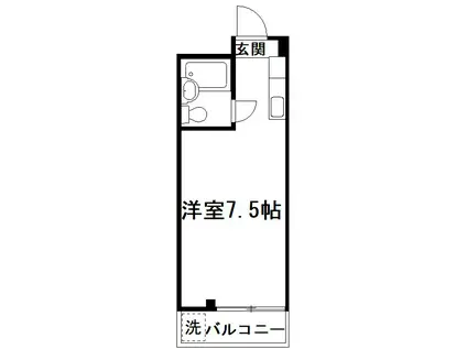コーポキスキ(ワンルーム/2階)の間取り写真