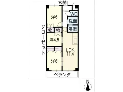 カスティージョ・ナカヌマ(3LDK/2階)の間取り写真