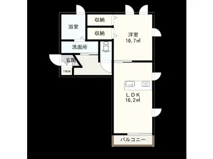 シャーメゾン瀧内(1LDK/3階)の間取り写真