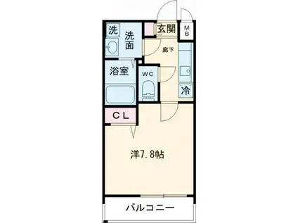 プレサンス新宿中落合メーディオ(1K/2階)の間取り写真