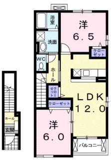 フローレンスIIA(2LDK/2階)の間取り写真