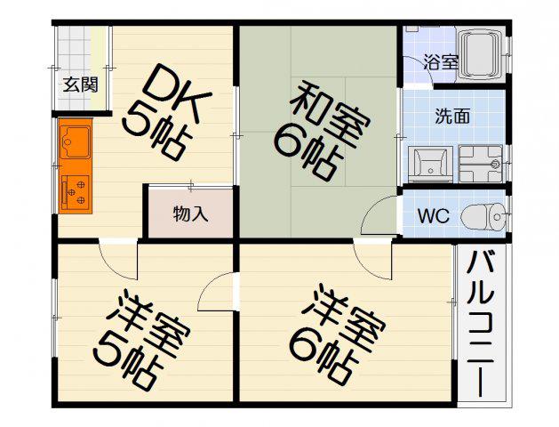 コーナンハウス(3DK/1階)の間取り写真