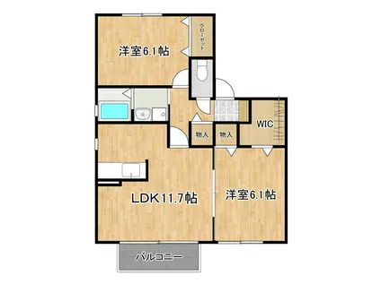 セジュール東部(2LDK/2階)の間取り写真