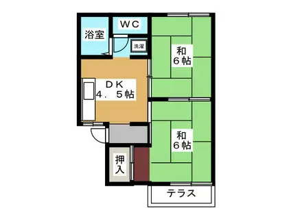 ライフイン那加(2DK/1階)の間取り写真