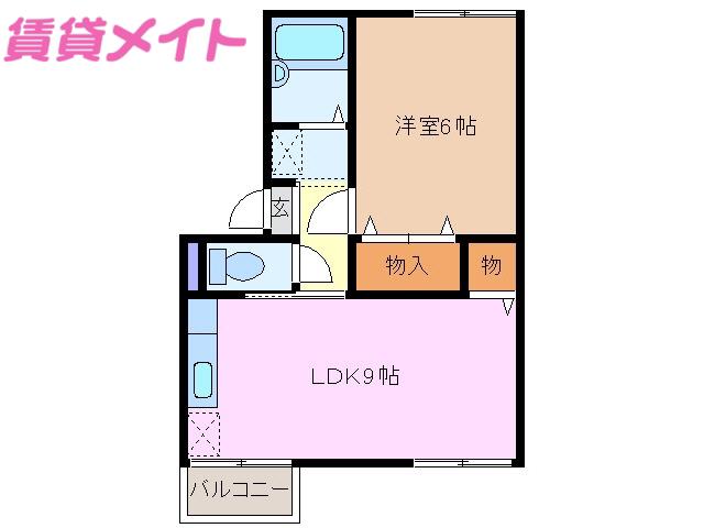 シャルムマスダI A棟(1LDK/1階)の間取り写真