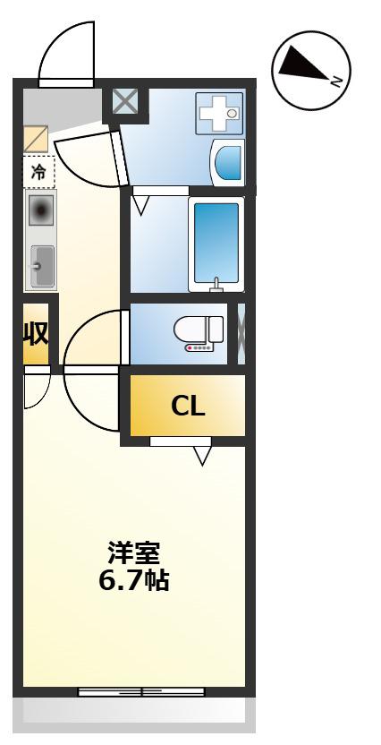 ハイツ晴斗VIII(1K/1階)の間取り写真