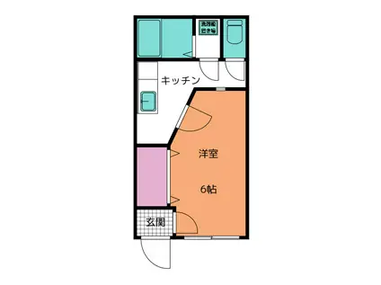 第五金田マンション(1K/2階)の間取り写真