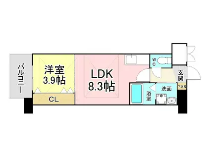 FU-TONIII黒崎(1LDK/4階)の間取り写真