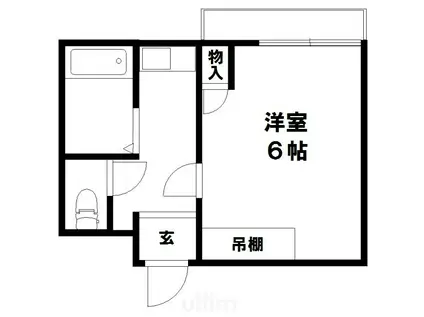 プラザダイエー瀬田(1K/4階)の間取り写真