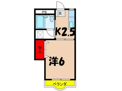 東栄マンション(1K/2階)の間取り写真