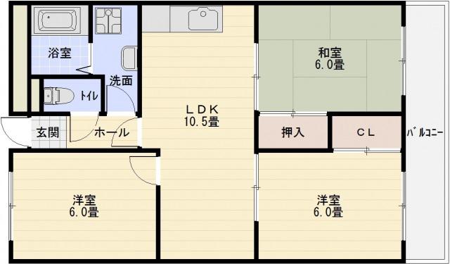 ルネ・アルマーニ(3LDK/2階)の間取り写真