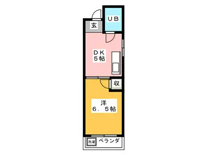 ハイツ岩崎(1DK/3階)の間取り写真
