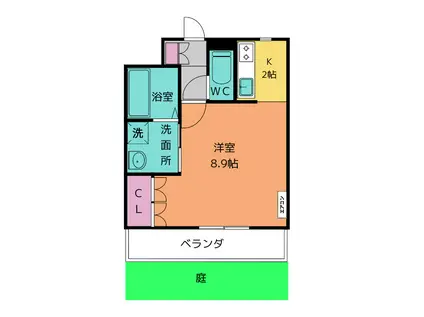 カンタービレHRT(1K/1階)の間取り写真