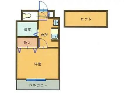 ウィルクレスト(1K/3階)の間取り写真