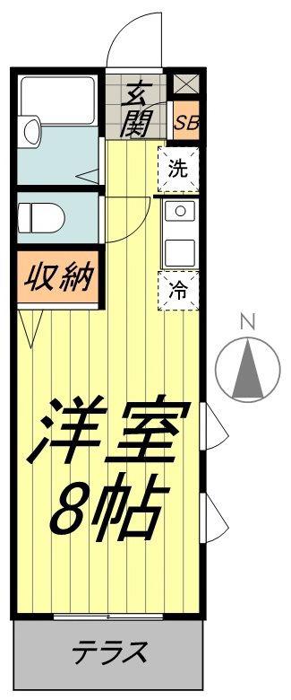 山下ハウス(1K/1階)の間取り写真