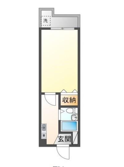 KAMIKENけや木ハイツ(ワンルーム/2階)の間取り写真