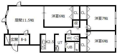 エピ74(3LDK/2階)の間取り写真
