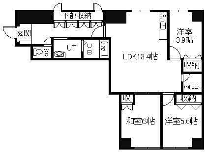 エンドレス17A(3LDK/6階)の間取り写真