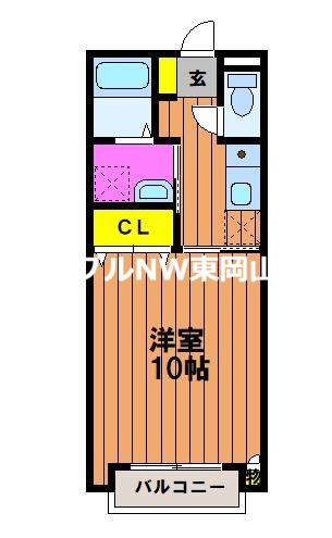 サンハイツ福富(1K/1階)の間取り写真