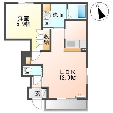 コテージ J&C(1LDK/1階)の間取り写真