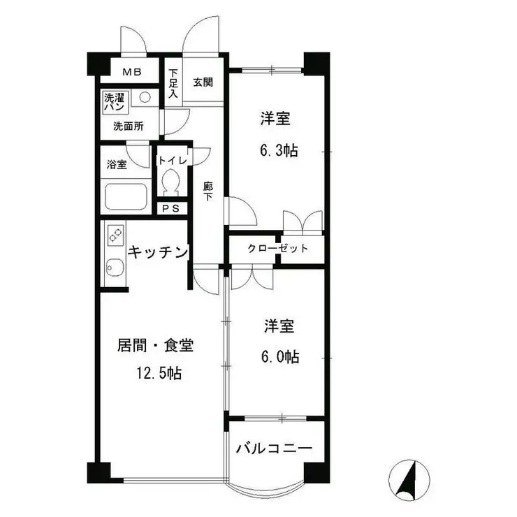 クライスコートツー 2階階 間取り
