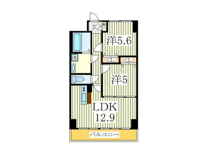 KMおおたかの森(2LDK/5階)の間取り写真