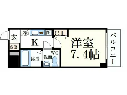 CAPITAL.I姫路(1K/5階)の間取り写真
