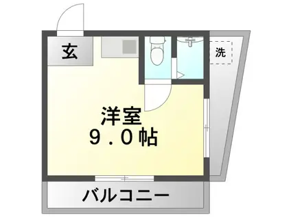 中村ビル関大前(ワンルーム/3階)の間取り写真