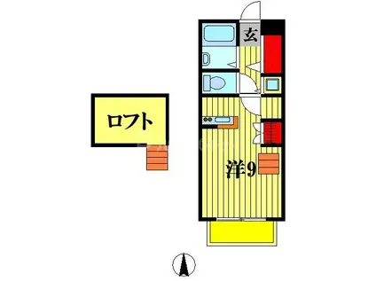 ワコーレ・エレガンス馬橋(ワンルーム/2階)の間取り写真