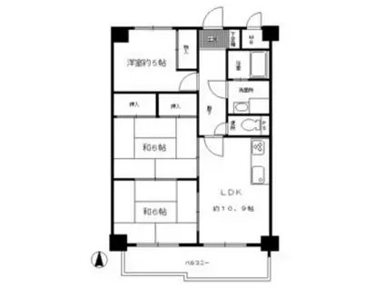 グランドール大幸I(3LDK/4階)の間取り写真