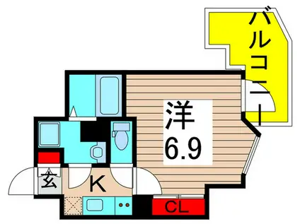 HY´S梅島CONFORT(ワンルーム/9階)の間取り写真