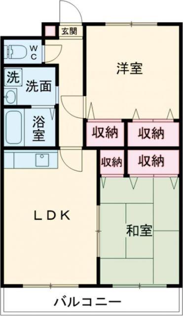 ミルフィーユ門井(2LDK/4階)の間取り写真