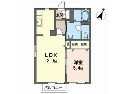 メゾネットやまと(1LDK/2階)の間取り写真