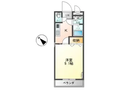 CONFORT ONE(1K/2階)の間取り写真