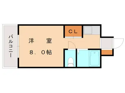 リバーサイド中津口(ワンルーム/8階)の間取り写真