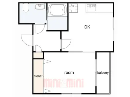 ビルボード芦屋(1DK/3階)の間取り写真