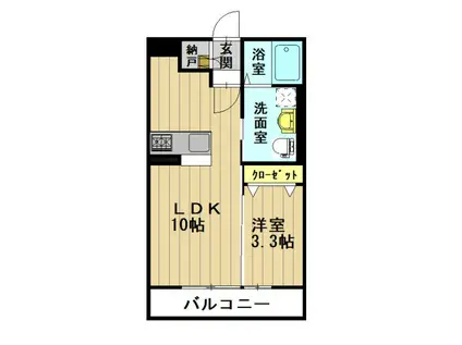 BIZ STAY 弘前(1LDK/1階)の間取り写真