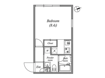 グランデュオ千歳船橋4(ワンルーム/2階)の間取り写真
