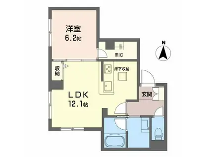 シャーメゾン 京町(1LDK/1階)の間取り写真