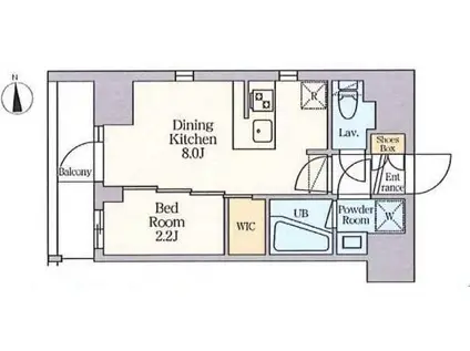 クレストコート東日暮里(1LDK/2階)の間取り写真