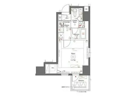 シーネクスプレミア浅草橋(1K/11階)の間取り写真